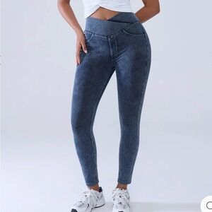 BRXL Crossover Denim Sculpting Leggings